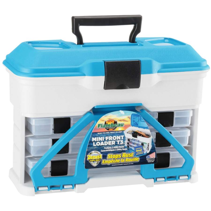 flambeau tackle t4 multi loader tackle box Outdoors T5P Pro Multiloader Box, 7 Tuff Tainers, Blue Gold molded handle Flambeau T4 Pro Multi-Loader Tackle